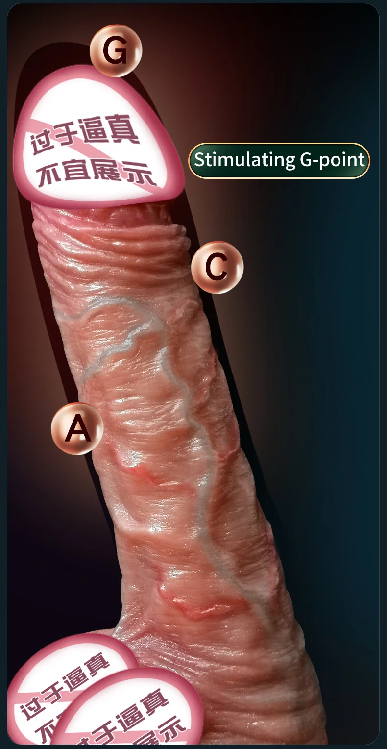 Realistic Move Skin Penis Dildo Vibration heating Sliding Foreskin Dildo with Remote Control Vibrator Anal Huge Sex Toys