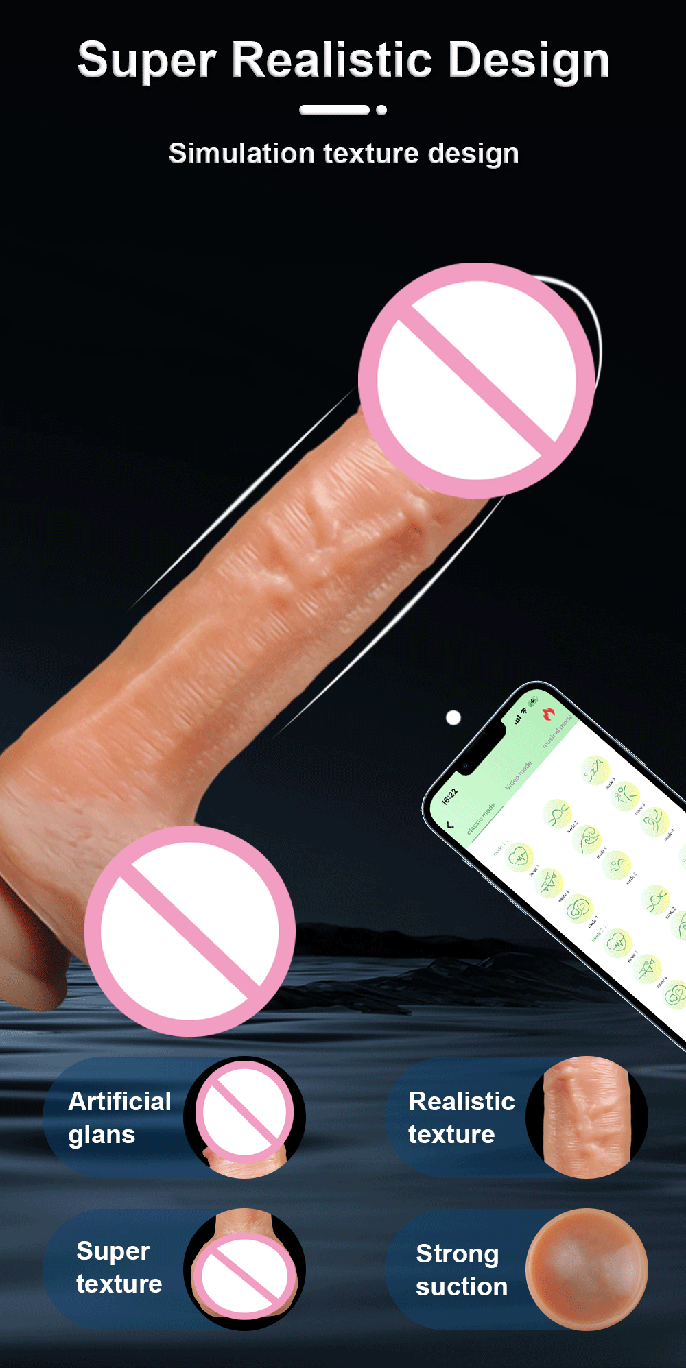 Thrusting Realistic Dildo Sex Toy App Remote Control G Spot Clitoral Anal Stimulator for Women Vibrator Strong Suction Adult Toy