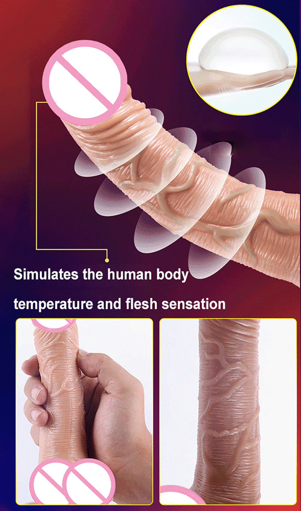 Telescopic Vibrator Thrusting Realistic Dildo Female Masturbation With Suction Cup Heating Penis Remote Control Dick For Women