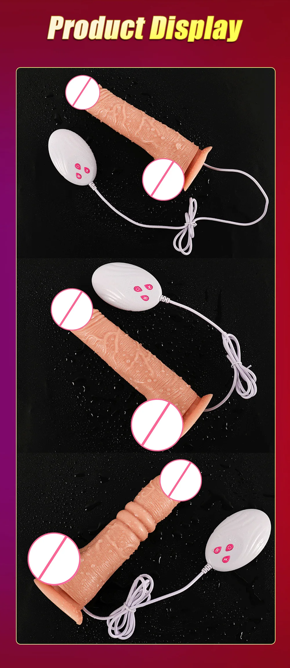 Telescopic Vibrating Soft Realistic Dildo Female Sex Toy Vibrator With Suction Cup Heating Penis Remote Control G SPOT VIBRAT