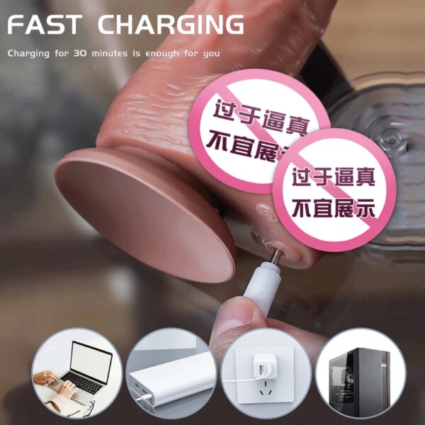 Wireless Remote Control Dildo Female Masturbation Sex Toys Telescoping Vibrator Vagina Anal Stimulator for Women Realistic Penis