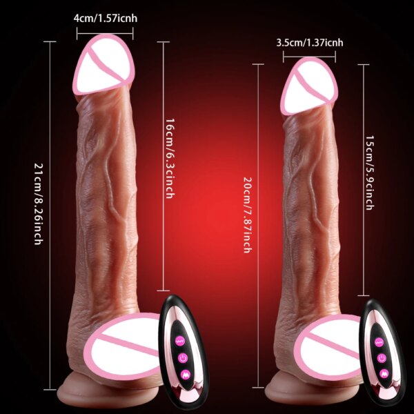 Remote control dildos for men and women, realistic penis telescopic vibrator, sex toys female masturbation vaginal anal vibrator