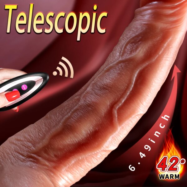 Remote control dildos for men and women, realistic penis telescopic vibrator, sex toys female masturbation vaginal anal vibrator