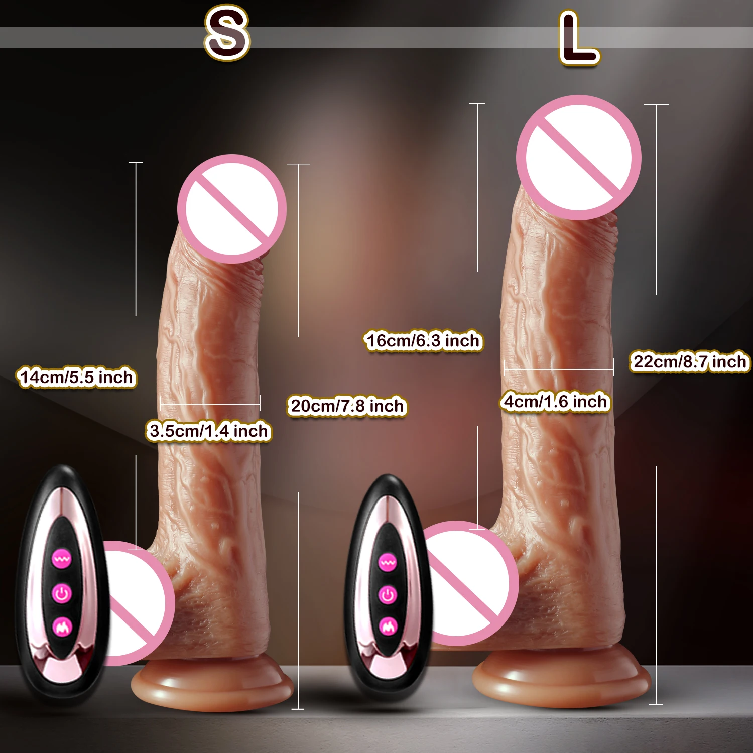 Remote Control Realistic Dildos Suction Cup Heating Telescopic Female Stimulator Big Penis Anal Plug Vibrator Sex Toy For Women