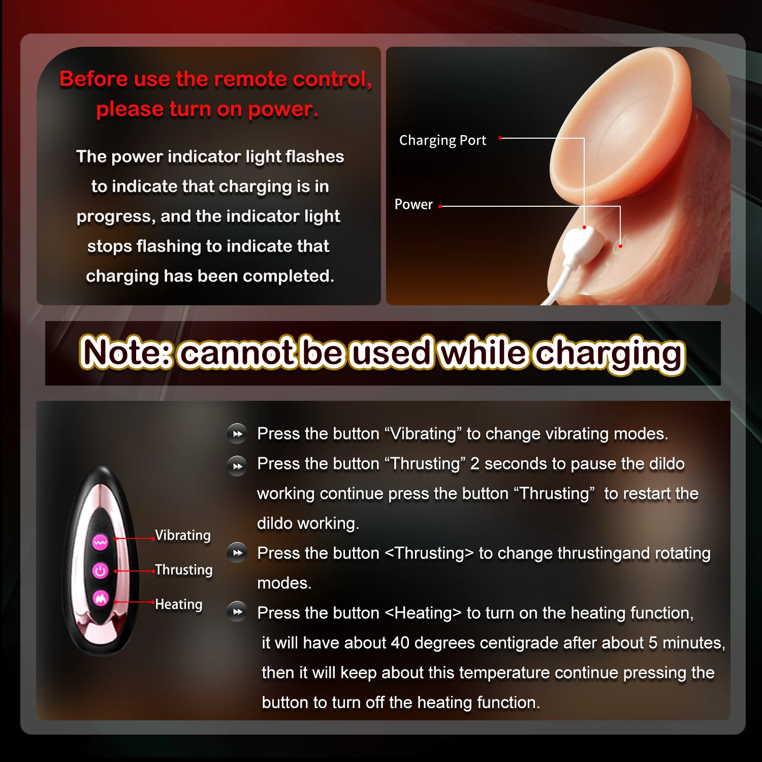 Remote Control Realistic Dildos Suction Cup Heating Telescopic Female Stimulator Big Penis Anal Plug Vibrator Sex Toy For Women