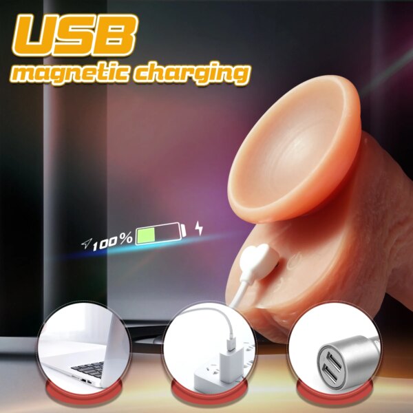 Remote Control Realistic Dildos Suction Cup Heating Telescopic Female Stimulator Big Penis Anal Plug Vibrator Sex Toy For Women