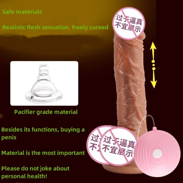 Realistic Dildo Vibrator for Women Sex Toys Heating Big Cock Remote Control Penis Telescopic Vibrators Anal Female Stimulator
