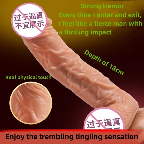 Realistic Dildo Vibrator for Women Sex Toys Heating Big Cock Remote Control Penis Telescopic Vibrators Anal Female Stimulator