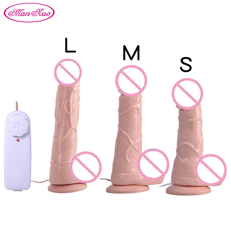 ManNuo Skin Realistic Vibrating Dildo Huge Penis Vibrator Remote Control Female Masturbator Suction Cup Adult Sex Toys For Women