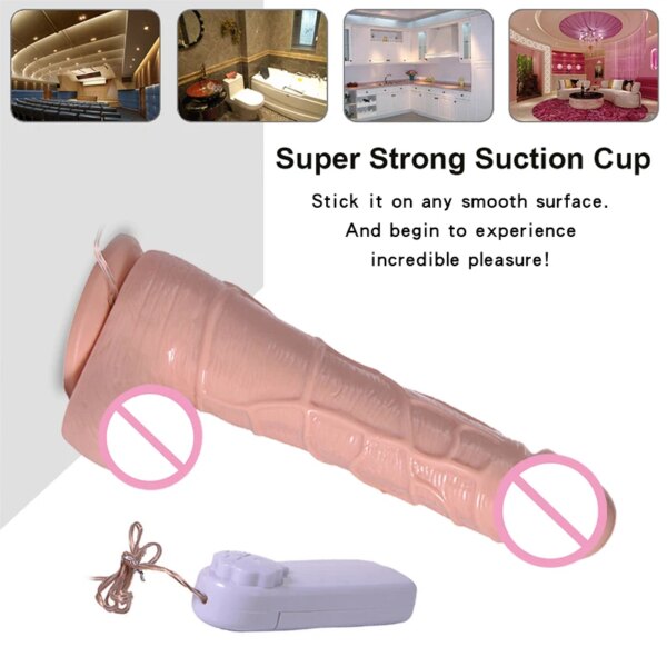 ManNuo Skin Realistic Vibrating Dildo Huge Penis Vibrator Remote Control Female Masturbator Suction Cup Adult Sex Toys For Women