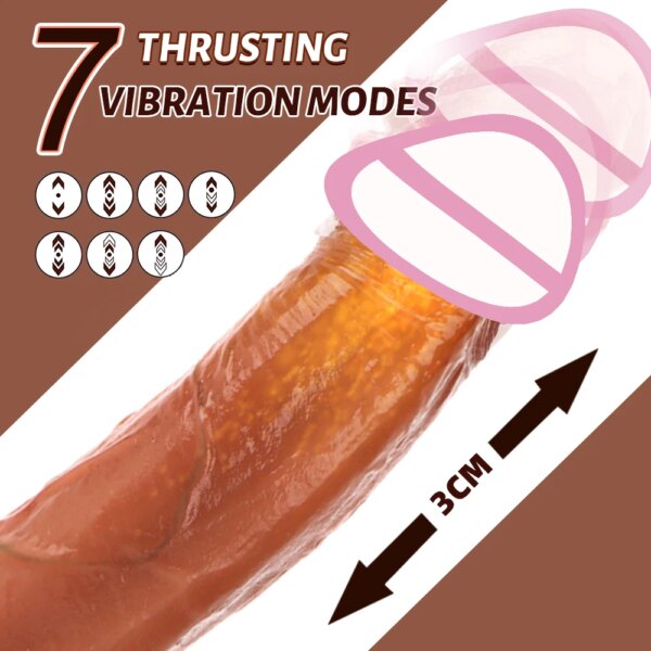 Huge Realistic Dildo Vibrator for Women Sex Toys Heating Big Dick Remote Control Penis Telescopic Anal Female Stimulator