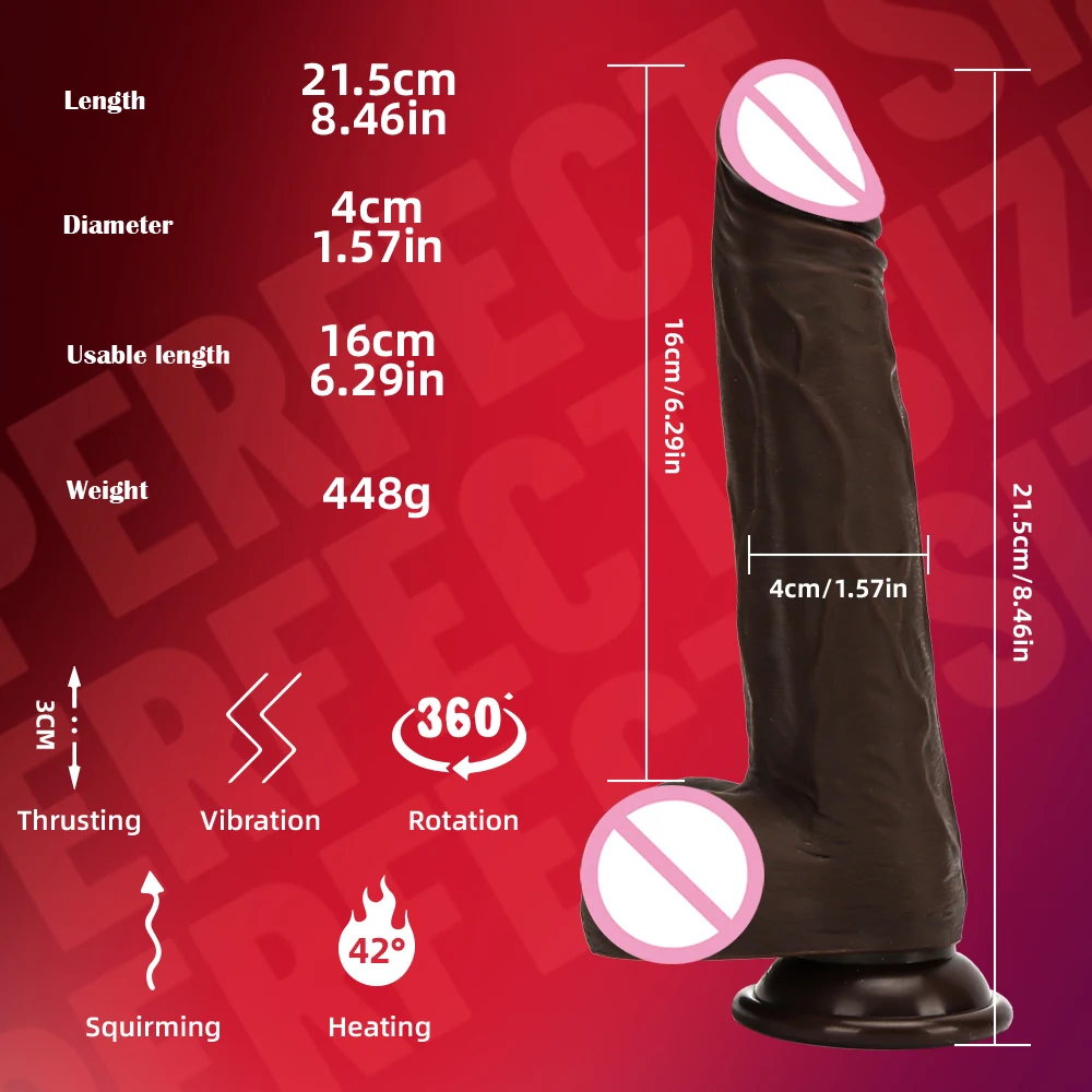 Huge Realistic Dildo Vibrator for Women Sex Toys Heating Big Dick Remote Control Penis Telescopic Anal Female Stimulator