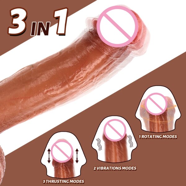 Huge Realistic Dildo Vibrator for Women Sex Toys Heating Big Dick Remote Control Penis Telescopic Anal Female Stimulator