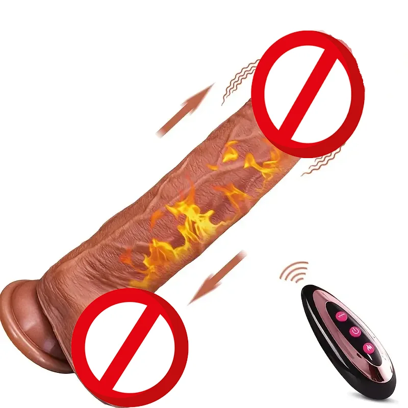 Thrusting Realistic Dildo Vibrator Anal Plug With Vibration Telescopic Mode Female For Pleasure Sex Toy With Suction Or Manually