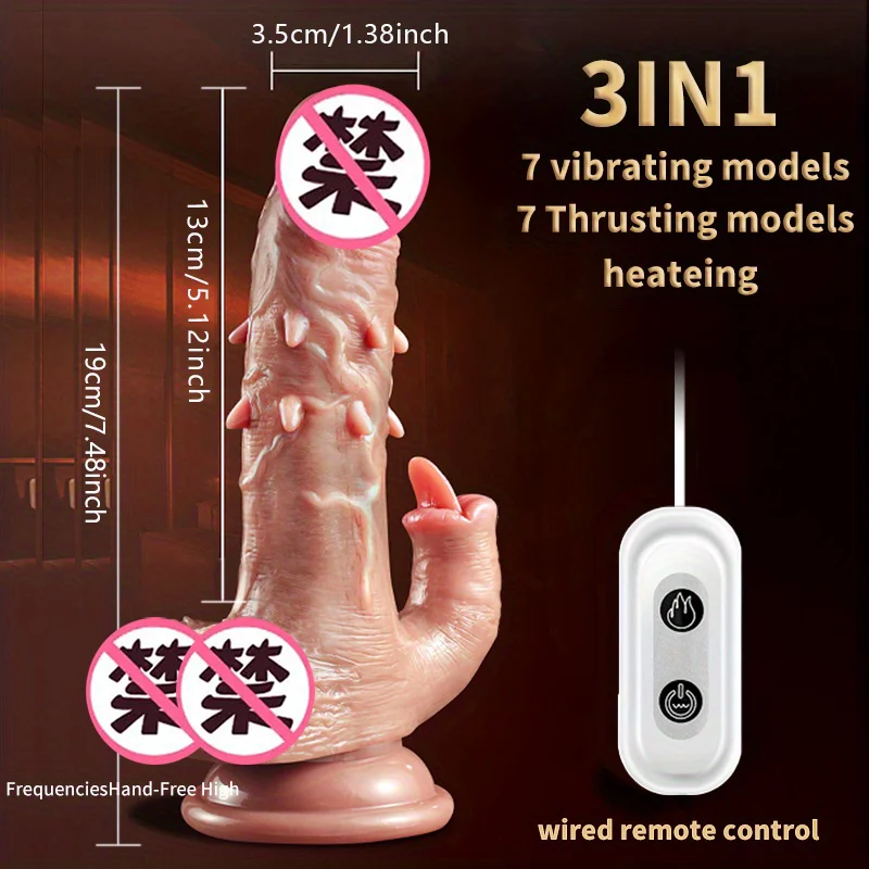 Thrusting Realistic Dildo Vibrator Anal Plug With Vibration Telescopic Mode Female For Pleasure Sex Toy With Suction Or Manually