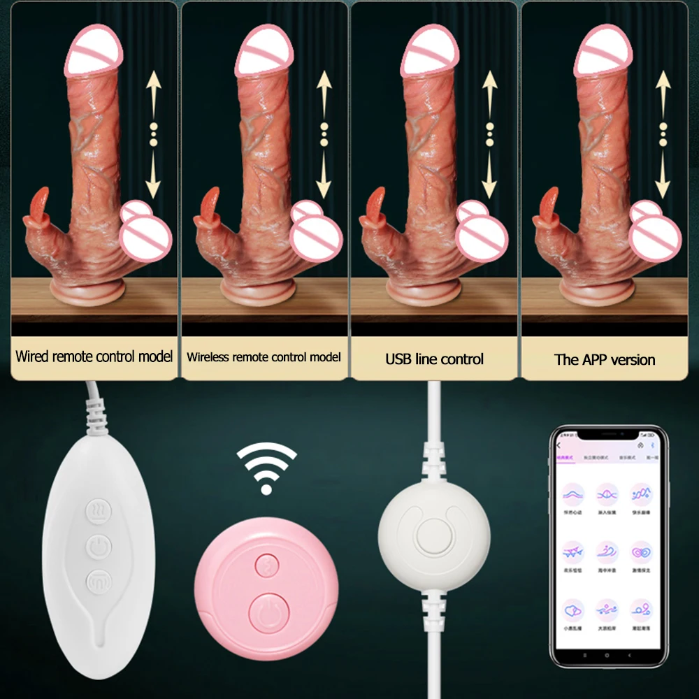 Remote Control Telescopic Rotation Realistic Dildo Vibrator Adult Sex Toys for Woman Big Penis Dick Vagina Female Masturbation