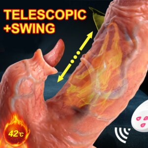 Remote Control Dildo Vibrator Sex Toy For Woman Tongue Licking Realistic Penis Telescopic Swing Heating Vibrator Adult Sex Toy