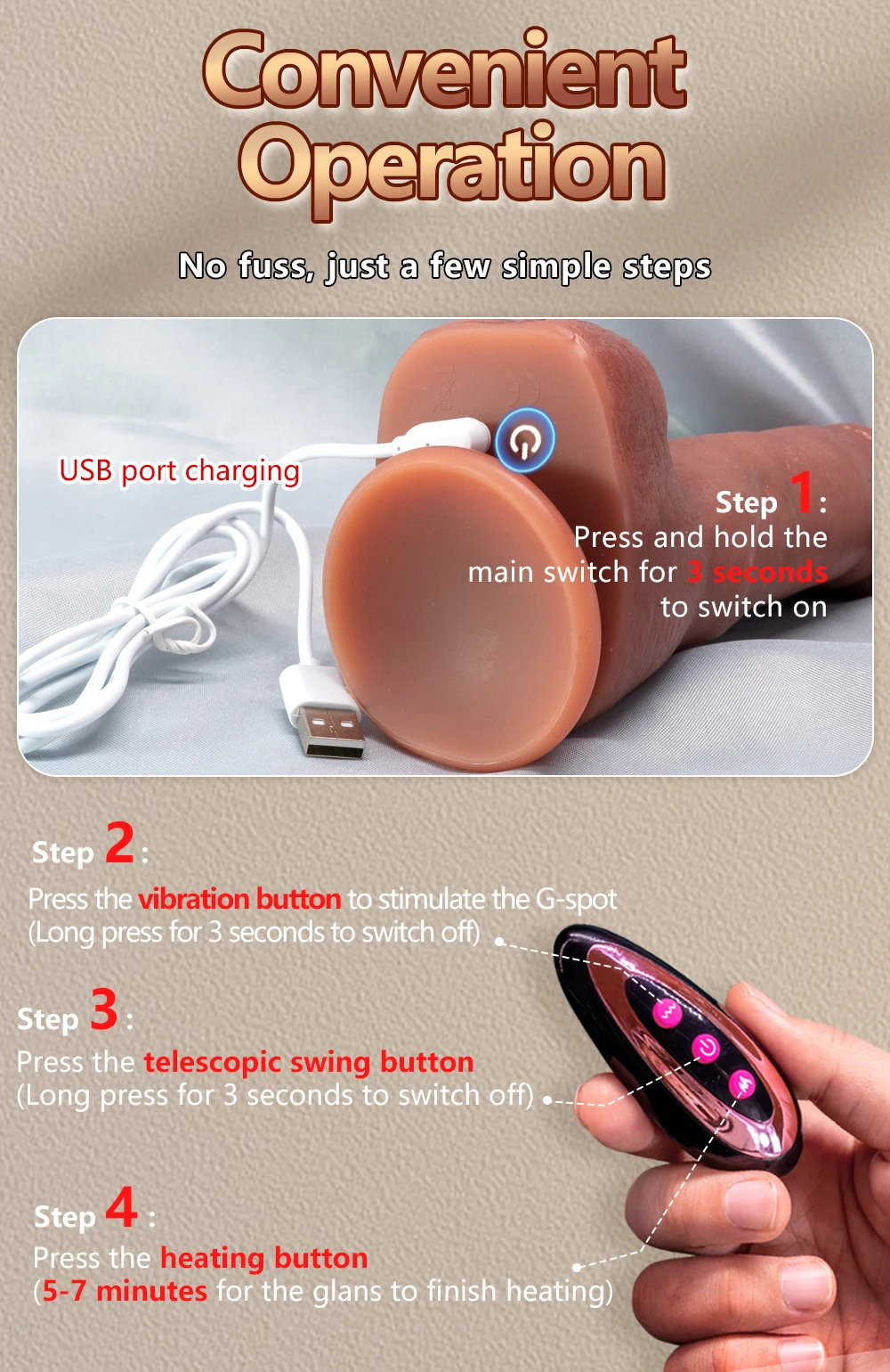 Silicone Realistic Vibrators Dildo Swing Thrusting Heating Wireless Remote Control Dildo Female Masturbation Sex Toys for Women