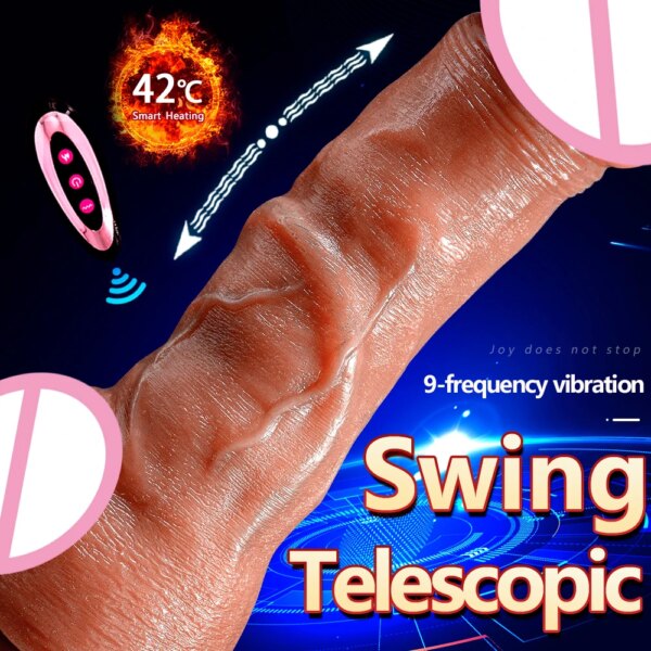 Silicone Realistic Vibrators Dildo Swing Thrusting Heating Wireless Remote Control Dildo Female Masturbation Sex Toys for Women