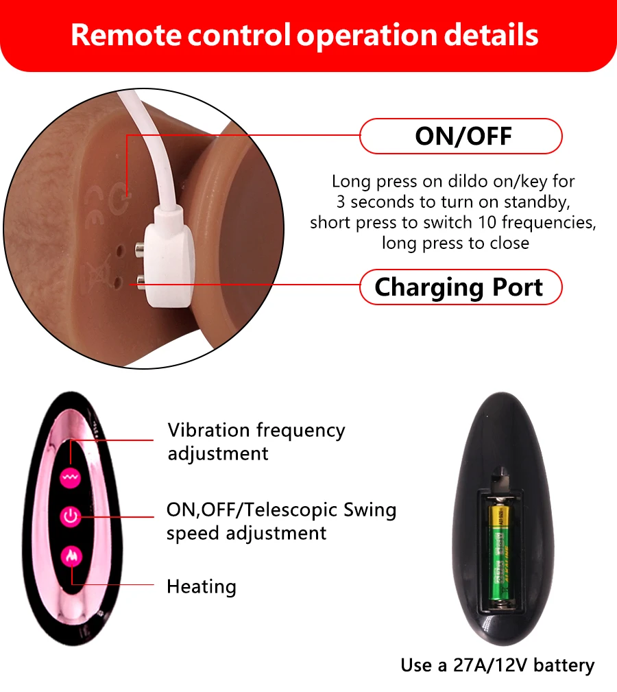 Silicone Realistic Vibrators Dildo Swing Thrusting Heating Wireless Remote Control Dildo Female Masturbation Sex Toys for Women