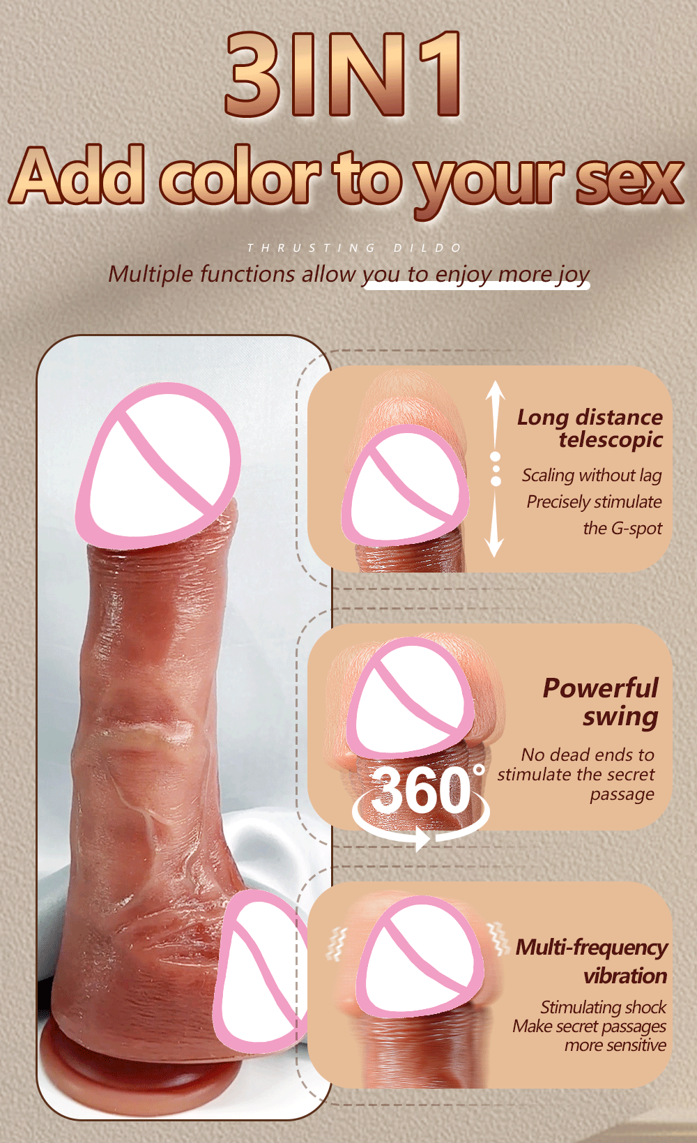 Silicone Realistic Vibrators Dildo Swing Thrusting Heating Wireless Remote Control Dildo Female Masturbation Sex Toys for Women