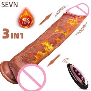 Realistic Dildo Vibrator for Women Heating Big Cock Remote Control Penis Telescopic Vibrator Female Masturbation Aldult Sex Toys