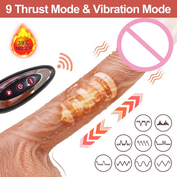Realistic Dildo Vibrator Big Penis Telescopic Heating Silicone Female  APP Remote Control Dildos  for Women Sex Toys