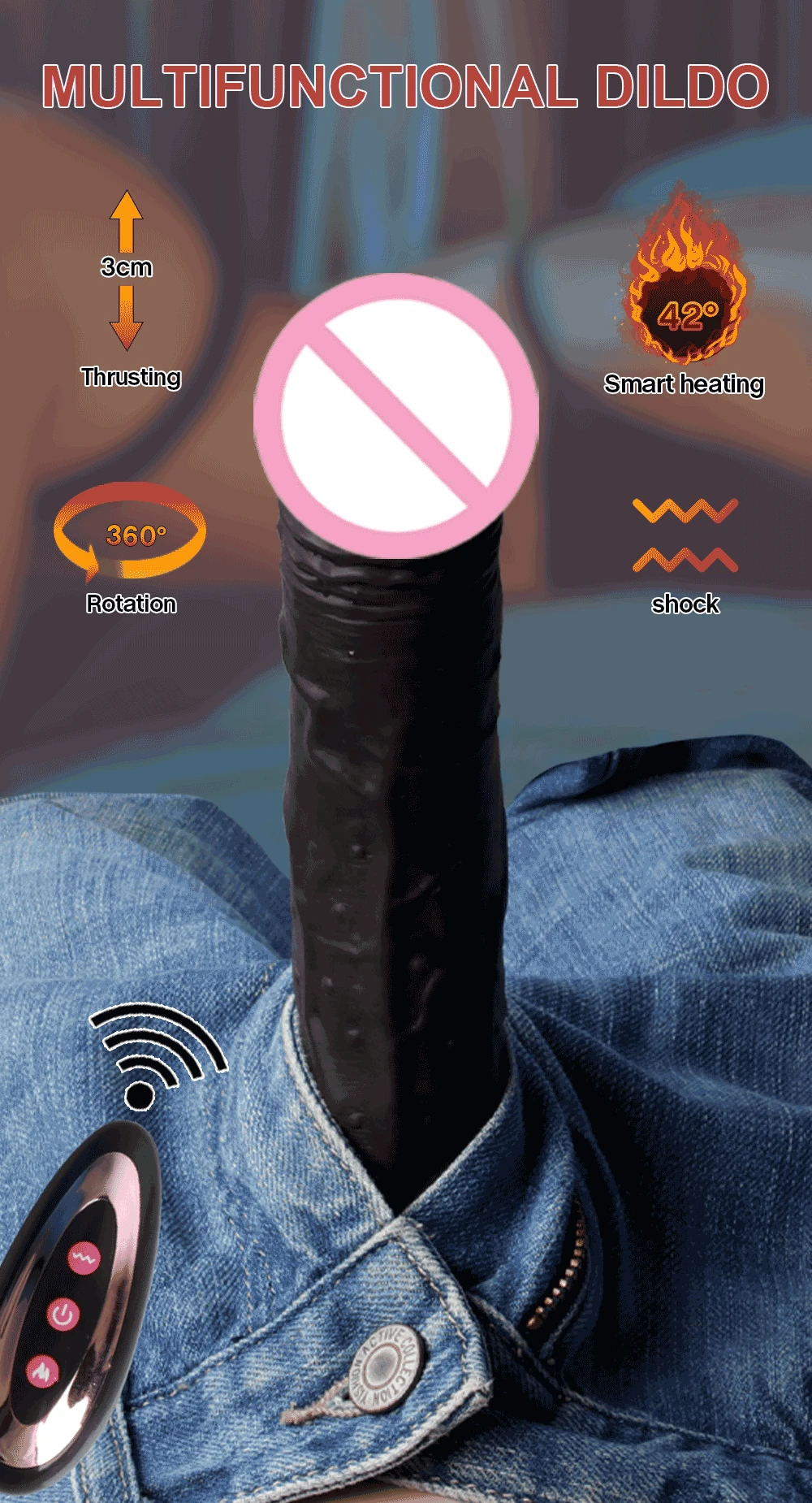 Black Skin Dildo For Women Rubber Realistic Penis Remote Control Telescopic And Heating Dildo Vibrator Female Sex Toys Real Cock