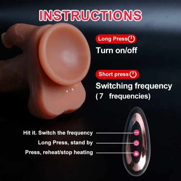 Realistic dildo vibrator dick penis telescopic swing heating silicone dildos female remote control vibrators for women sex toys