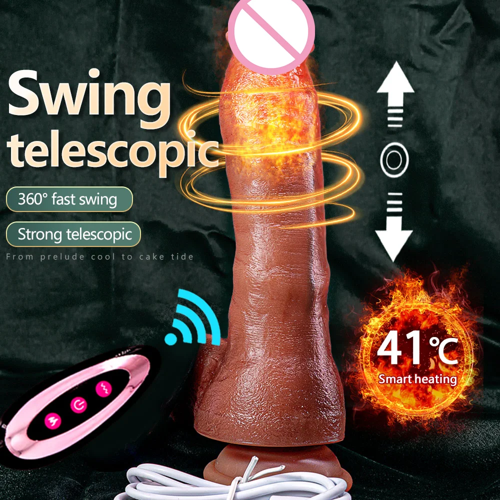 Realistic Big Dildo Vibrator Penis Telescopic Swing Fake Dick Remote Control Vibration Female Masturbation Sex Toys for Women