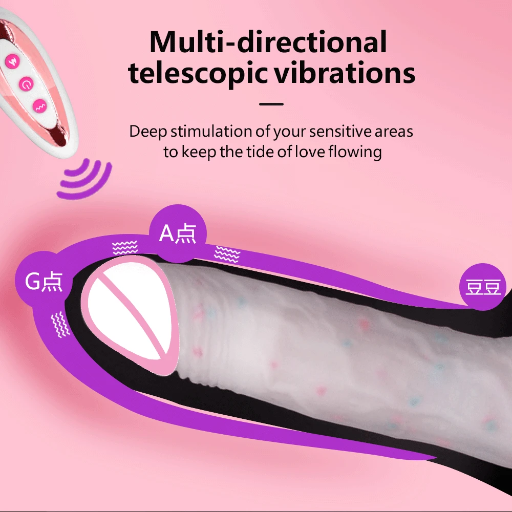 Realistic Big Dildo Vibrator Penis Telescopic Swing Fake Dick Remote Control Vibration Female Masturbation Sex Toys for Women