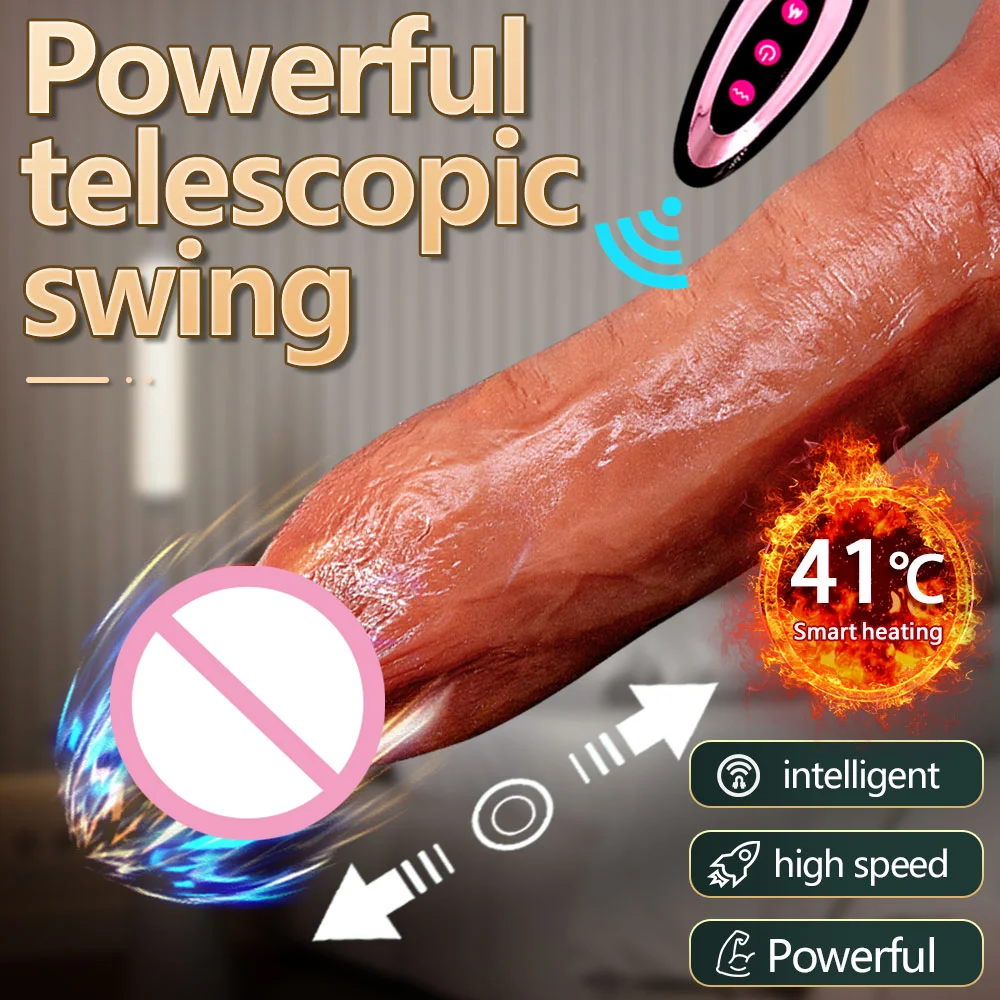 Realistic Big Dildo Vibrator Penis Telescopic Swing Fake Dick Remote Control Vibration Female Masturbation Sex Toys for Women