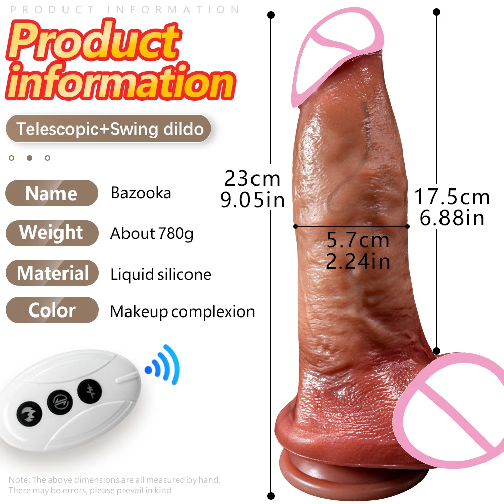 Realistic Big Dildo Vibrator Penis Telescopic Swing Fake Dick Remote Control Vibration Female Masturbation Sex Toys for Women