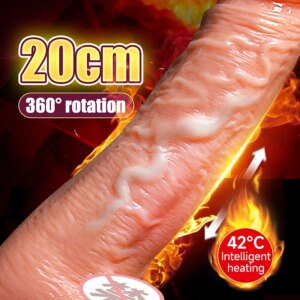 Telescopic Vibrator Realistic Big Dildos Female Masturbation Suction Cup Heating Penis Remote Control Dick For Women Sex Toys