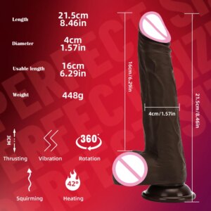 Realistic Telescopic Black Huge Dildo Vibrator for Women Sex Toy Heating Big Dick Remote Control Penis Female Stimulator
