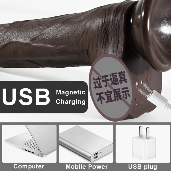 Telescopic Rotation Vibrator for Women Realistic Anal Dildo Sex Toys Cock With Suction Cup Heating Penis Remote Control Vibrator