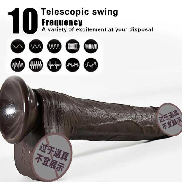 Telescopic Rotation Vibrator for Women Realistic Anal Dildo Sex Toys Cock With Suction Cup Heating Penis Remote Control Vibrator