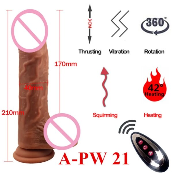 Remote Control Realistic Soft Dildo Vibrator Adult Sex Toys for Woman Telescopic Rotation Big Penis Vagina Female Masturbation