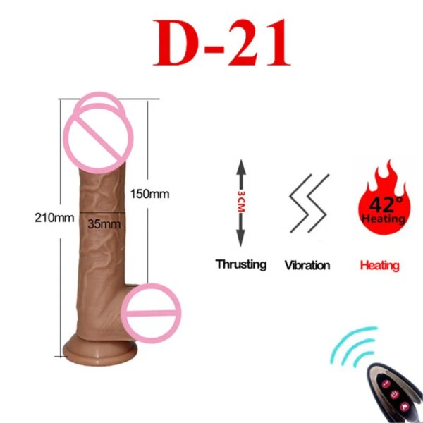 Remote Control Realistic Soft Dildo Vibrator Adult Sex Toys for Woman Telescopic Rotation Big Penis Vagina Female Masturbation