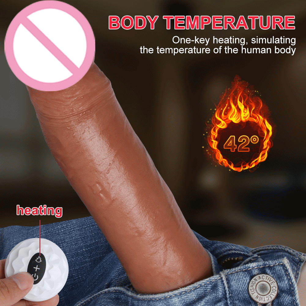 Realistic Sliding Foreskin Vibrating Dildo Silicone Suction Cup Thick Heating Dick Anal Sex Toys Men Women Remote Control Cock