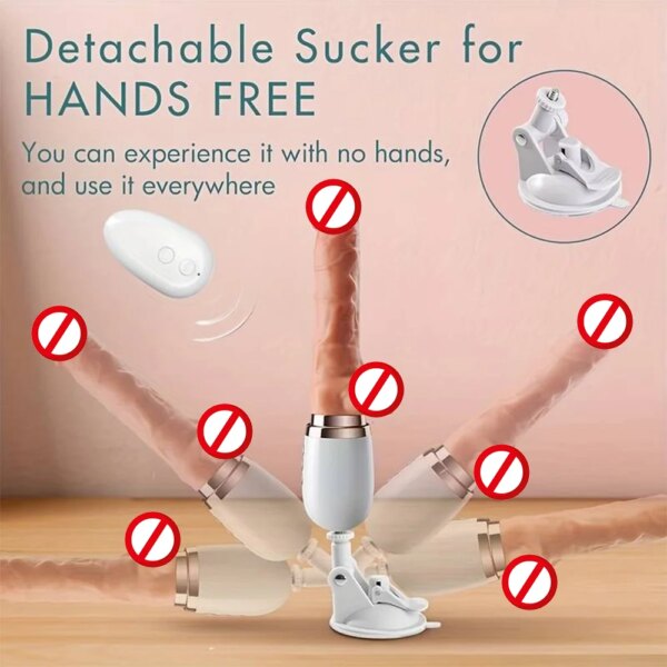 Realistic Thrusting Dildo Vibrator With Handle And Sucker Telescopic Vibrating Penis With Heating For G-spot Sex Toy For Woman