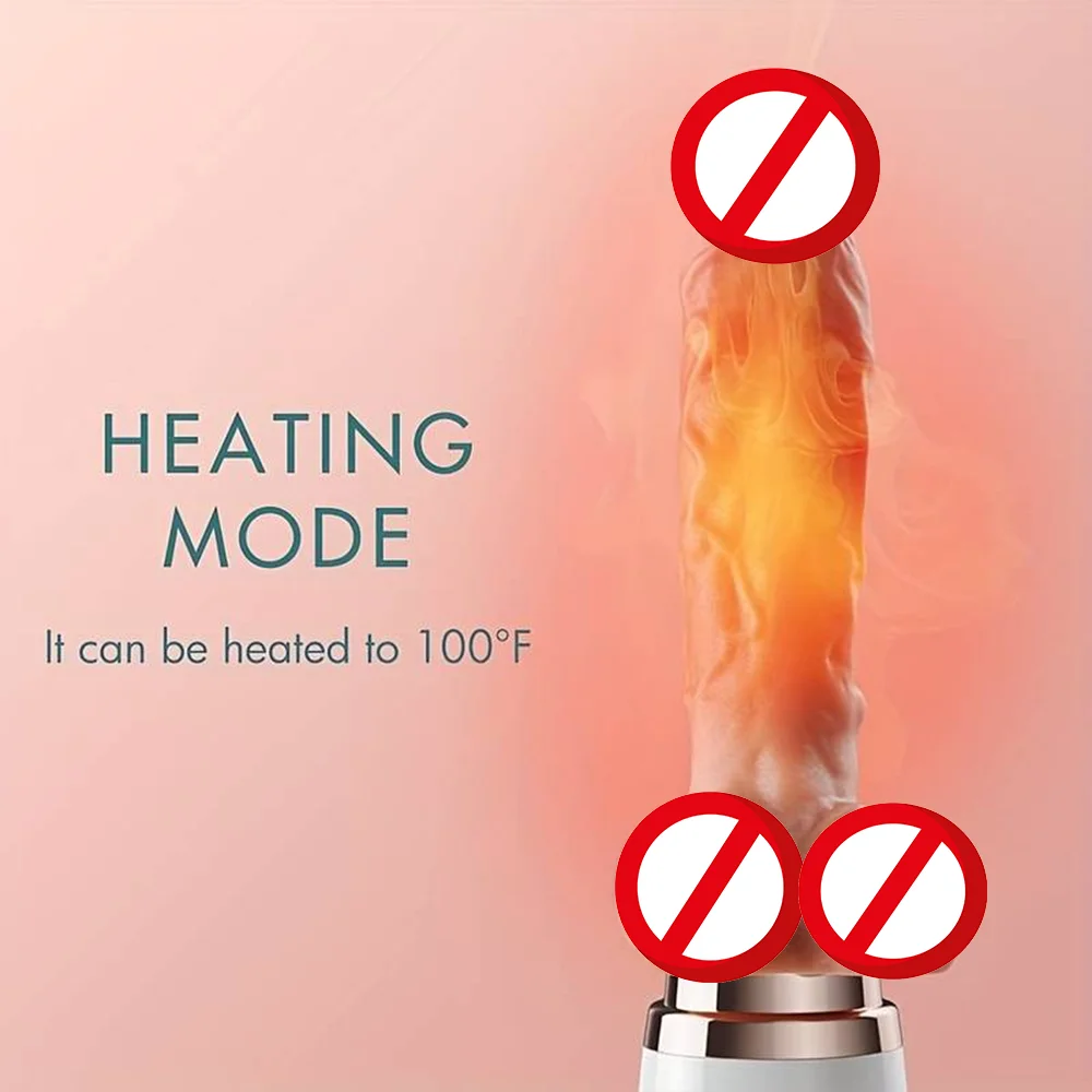 Realistic Thrusting Dildo Vibrator With Handle And Sucker Telescopic Vibrating Penis With Heating For G-spot Sex Toy For Woman
