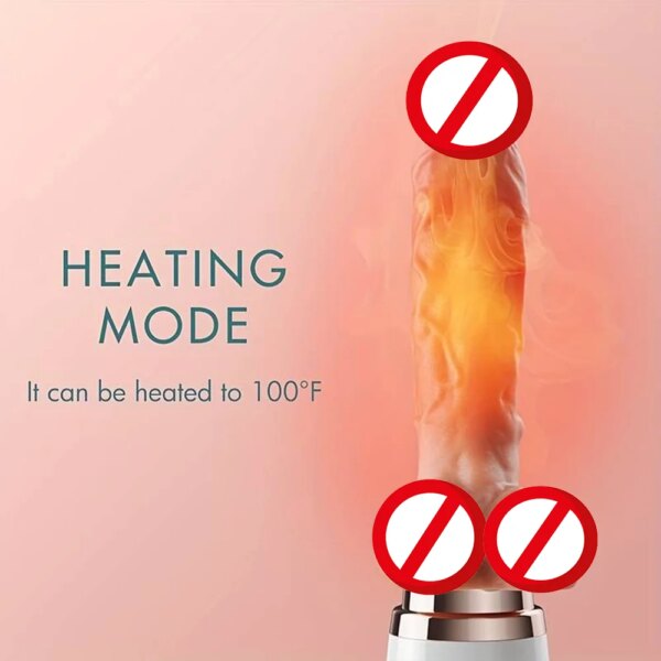 Realistic Thrusting Dildo Vibrator With Handle And Sucker Telescopic Vibrating Penis With Heating For G-spot Sex Toy For Woman