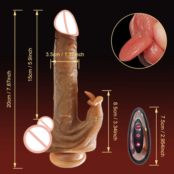 Realistic Dildo Vibrator for Women Thrusting Sex Toys Heating Big Cock Remote Control Penis Telescopic Vibrators Anal Female