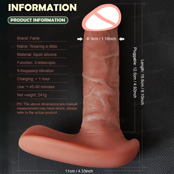Remote Control Wearable Vibrator for Women Realistic Dildos Telescoping Thrust Panty Vibrating Vaginal Stimulator Adult Sex Toy