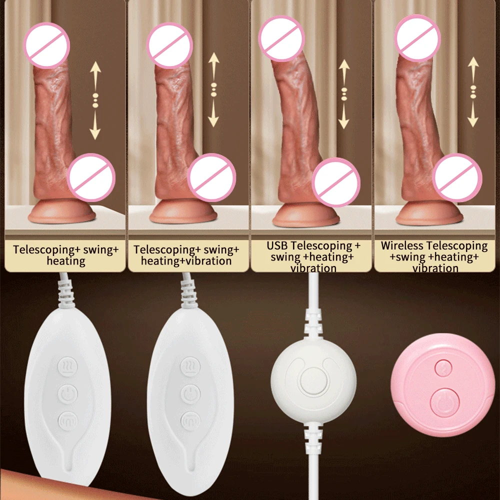 Wireless Telescopic Vibrator Realistic Dildo Female Masturbation Suction Cup Heating Penis Remote Control Dick For Women Sex Toy Wireless Telescopic Vibrator Realistic Dildo Female Masturbation Suction Cup Heating Penis Remote Control Dick For Women Sex Toy