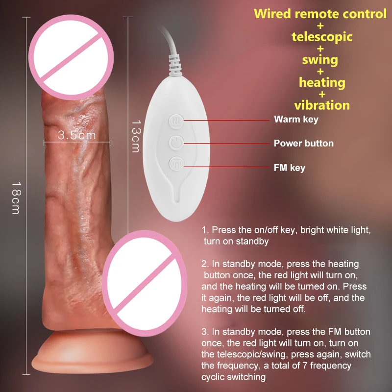 Wireless Telescopic Vibrator Realistic Dildo Female Masturbation Suction Cup Heating Penis Remote Control Dick For Women Sex Toy Wireless Telescopic Vibrator Realistic Dildo Female Masturbation Suction Cup Heating Penis Remote Control Dick For Women Sex Toy