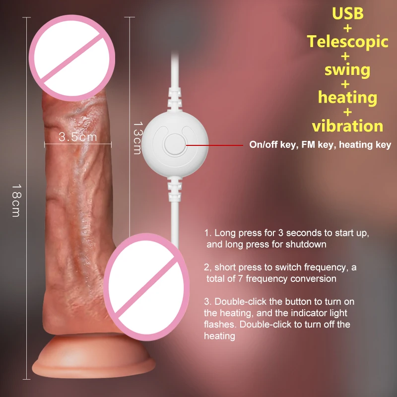 Wireless Telescopic Vibrator Realistic Dildo Female Masturbation Suction Cup Heating Penis Remote Control Dick For Women Sex Toy Wireless Telescopic Vibrator Realistic Dildo Female Masturbation Suction Cup Heating Penis Remote Control Dick For Women Sex Toy