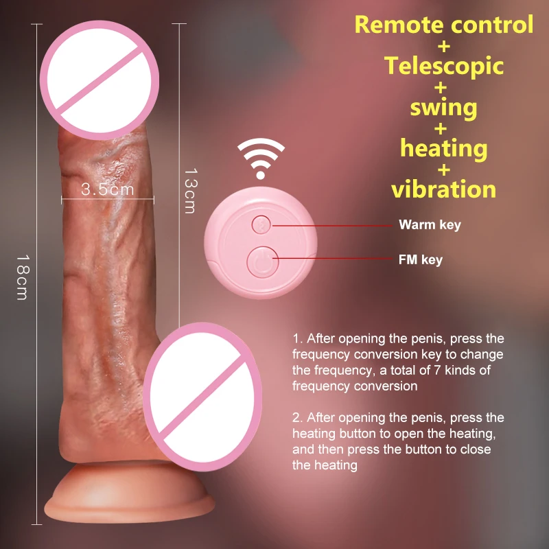 Wireless Telescopic Vibrator Realistic Dildo Female Masturbation Suction Cup Heating Penis Remote Control Dick For Women Sex Toy Wireless Telescopic Vibrator Realistic Dildo Female Masturbation Suction Cup Heating Penis Remote Control Dick For Women Sex Toy