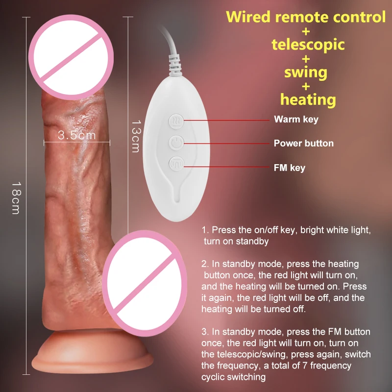 Wireless Telescopic Vibrator Realistic Dildo Female Masturbation Suction Cup Heating Penis Remote Control Dick For Women Sex Toy Wireless Telescopic Vibrator Realistic Dildo Female Masturbation Suction Cup Heating Penis Remote Control Dick For Women Sex Toy